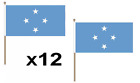 Pack Of 12 Micronesia Hand Flags 9 X 6" - Party Conferences Office Display