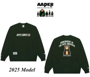 Aape By A Bathing Ape Men's Crew Neck Sweatshirt 2025 Model AAPER BRAVO Motif JP - Picture 1 of 6