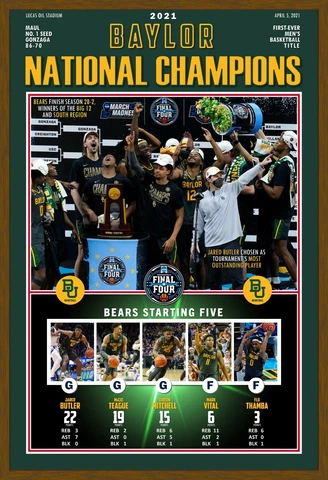 BAYLOR WINS THE 2021 NATIONAL CHAMPIONSHIP 13”x19” COMMEMORATIVE POSTER Cover