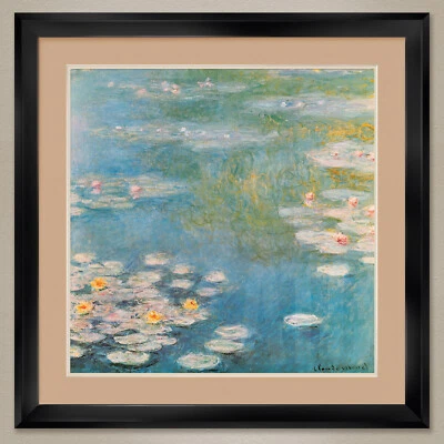 NENÚFARES 35W"X35H" AT GIVERNY de CLAUDE MONET - DOBLE MATE, VIDRIO y MARCO Foto 1 de 4