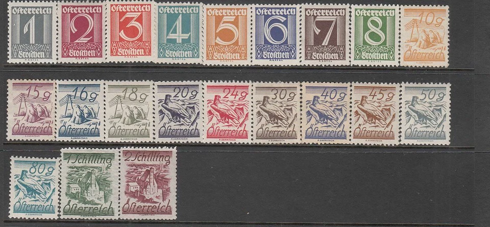 Austria - Definitives Issue (MH Set) 1925 (CV $165) - Image 1 of 1