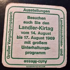 alter Bierdeckel Reklame Landler Kirtag Landl 1969 Österreich Ruhmann Wildon