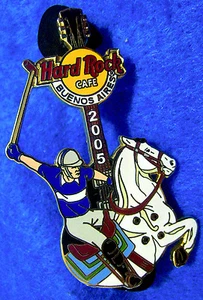 BUENOS AIRES ARGENTINA POLO EQUESTRIAN SPORT HORSE GUITAR Hard Rock Cafe PIN LE - Picture 1 of 1