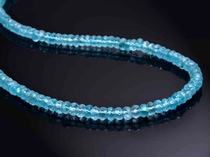 AAA Swiss Blue Topaz Beads Necklace Dainty Topaz Choker Necklace, Sky Blue Topaz - Picture 1 of 4