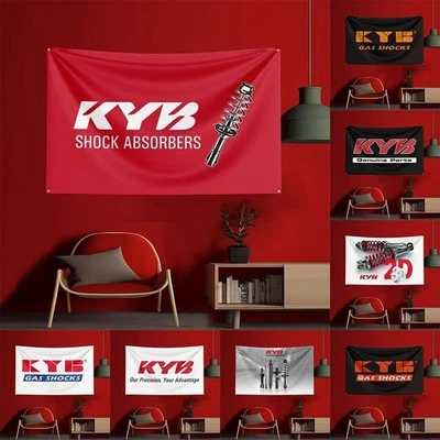 KYB Racing Car Trucks Flag Banner Tapestry Wall Art Hang Garage Room Décor 5x3ft - Image 1 of 4
