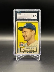 1952 Topps Charlie Silvera #168 CGC 1.5 New York Yankees - Picture 1 of 2