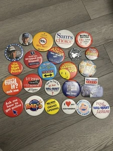 Vintage Walmart Mitarbeiter Promo Werbung Pin Rückseite Buttons Menge 25 - Bild 1 von 2