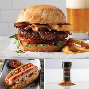 32 Piezas Hamburguesas Franks Vuelo Filete Hamburguesas Gourmet Jumbo Franks, Tarro Condimento - Imagen 1 de 4