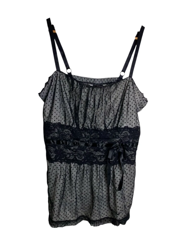 Babydoll de colección Torrid Whimigoth Dark Coquette Fairy Y2K superposición de malla negro 3 Foto 1 de 4