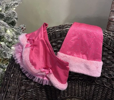 Raro Victoria Secret Rosa Papai Noel Chapéu e Saia Santa’s Helper Saia Nunca Usado - Imagem 1 de 4