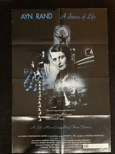Vintage 1996 RARE plié original Ayn Rand un sens de la vie 40" X 27" - Photo 1/8