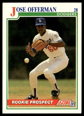 1991 Score Jose Offerman Los Angeles Dodgers #343 - Image 1 of 2
