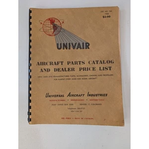 UNIVAIR Aircraft Parts Catalog 1963 Price List Universal Aviation - Picture 1 of 7
