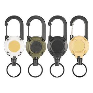 Retractable Key Chain Extendable Rope Keyring Carabiner Hook For Tie-Downs - Picture 1 of 20