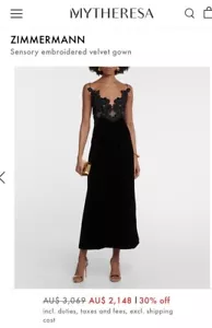 Zimmermann Sensory Velvet Slip dress - New With Tags-RRP$1,650 AUD - Bild 1 von 12