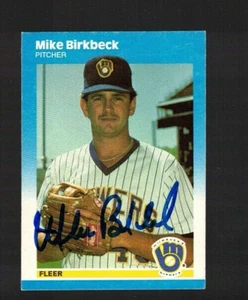 Autógrafo de Mike Birkbeck 1987 actualización Fleer--Milwaukee Brewers - Imagen 1 de 1