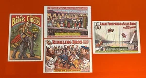 Vintage Set Of 4 Circus Posters Ringling Brothers Al G Barnes Barnum Bailey Etc￼ - Picture 1 of 18