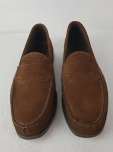 Buffalo Creek Men's Suede Loafers Brown Sz 9 W made in USA - Picture 1 of 12