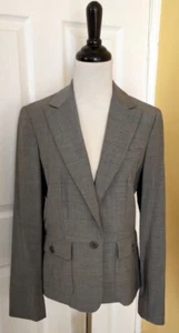 TALBOTS Lightweight Gray Stretch Wool Blend Lined Dress Jacket w/ Pockets (6) - Picture 1 of 7