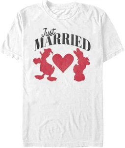 New Men's Disney Just Married White T Shirt Donald & Daisy Duck Big & Tall 4XL - Picture 1 of 1