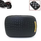 Motorcycle Rectangle Rear Pillion Passenger Pad Seat 8 Suction Cups For Harley