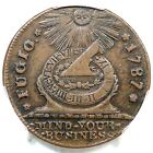 1787 N 17-S R-3 PCGS XF 40 Pointed Rays Fugio Cent Colonial Copper Coin