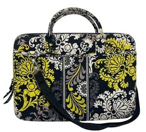 Vera Bradley-Hard Shell Laptop Case with Strap-Baroque-Black Yellow Gray-Retired - Picture 1 of 11