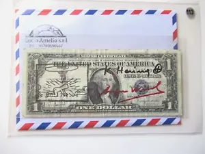 A. WARHOL/K. HARING: 1 Dollar ORIGINAL SIGNIERT, SKIZZIERT, BEARBEITET, von 1977 - Bild 1 von 6