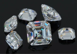 GRA zertifizierte lose Moissanit Asscher geschliffene Steine 8 mm 3,00 ct D VVS1. - Bild 1 von 11
