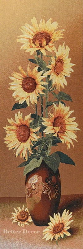 TAPIZ TEJIDO JACQUARD PARED 43" Girasoles Ramo FLORAL EURO AMARILLO IMAGEN Foto 1 de 1