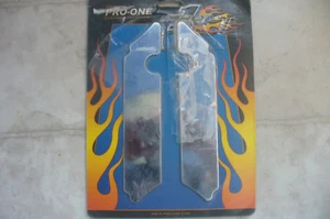 PRO-ONE SMOOTH CHROME INSERTS FOR PRO-ONE 2 PIECE SADDLE BAG LATCHES 614452 - Picture 1 of 5