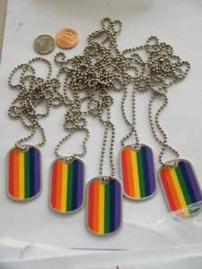 Menge 5 Regenbogen Stolz Halsketten LGBTQ Charms Gay Flagge Farben 29" Kette NEU! - Bild 1 von 5