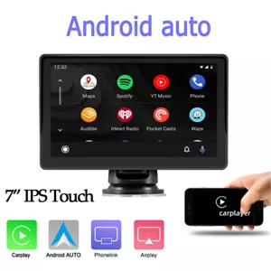 Radio estéreo para automóvil inalámbrico portátil de 7" con pantalla táctil Androidauto Bluetooth - Imagen 1 de 12
