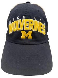 Michigan WOLVERINES M Navy Beige Trucker Hat Cap Snapback Official Licensed OSFA - Picture 1 of 9