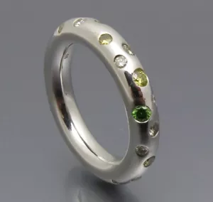 DISEÑO NEUMÁTICO - ELEGANTE ANILLO CIELO ESTRELLA BRILLANTE - ORO 585 - Imagen 1 de 9
