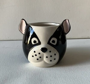 BOSTON TERRIER SMALL PLANTER/ MAKEUP BRUSH - Picture 1 of 5