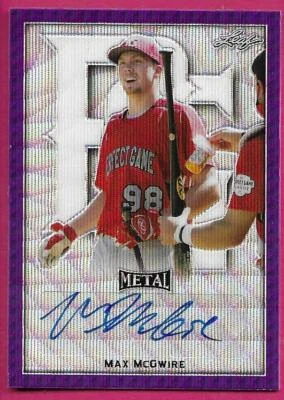 2020 Leaf Perfect Game All-American Baseball MAX MCGWIRE Purple Autograph 3/8 - Image 1 of 2