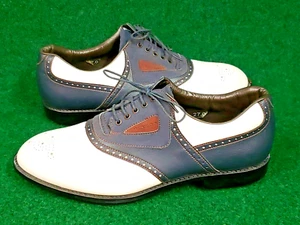 Rare in U.S. Cybert Dunlop Leather Golf Shoes Men's 9 US (27cm) Classic. - Picture 1 of 16