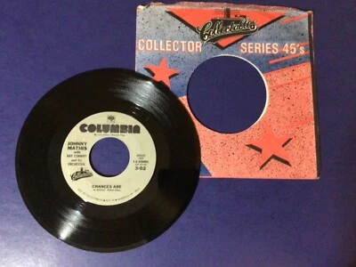 JOHNNY MATHIS~chances are/its not for me to say COLUMBIA (reissue) 7” 45rpm ~ Nm - Image 1 of 4