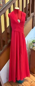 JJ’S HOUSE RED FITTED COCKTAIL PROM FORMAL EVENING BRIDESMAID DRESS SIZE 8-10 - Picture 1 of 11