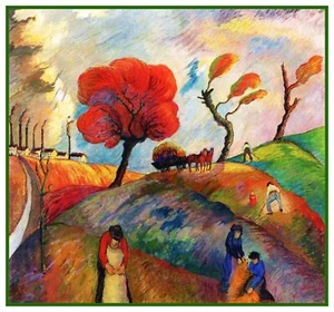Working on the Farm by Marianne Von Werefkin Counted Cross Stitch Pattern - Picture 1 of 10