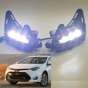 Built-in LED DRL Fog Light For 2017-2019 Toyota Corolla CE L LE XLE Switch Bezel - Picture 1 of 12