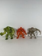 2011 Bandai Ben 10 McDonalds Toy Orange, Green, Clear 4” Action Figure Lot Of 3