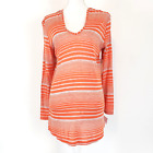 NEW!! Splendid SIZE S Sun-Sational Swim Cover Up Hoodie Tunic Orange Stripe