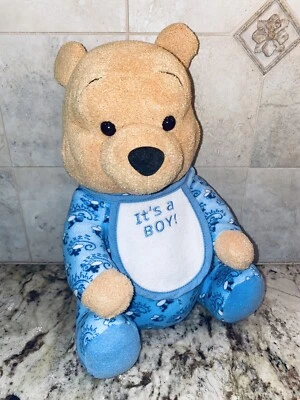 迪士尼商店毛绒填充 IT'S A Boy 小熊小熊带摇铃婴儿玩具 — 第 1/4 张图片