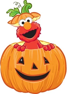 Elmo Halloween Pumpkin Iron On Transfer For T-Shirt + Light & Dark Fabrics #2 - Picture 1 of 2