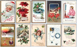 LOTE/10 POSTALES ANTIGUAS NAVIDAD VINTAGE PRINCIPIOS 1900 ESTADO VARÍA #77 - Imagen 1 de 12