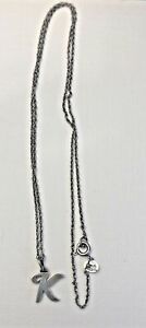 James Avery Letter K SMALL Script Initial 925 Sterling Silver -   W CHAIN J/A