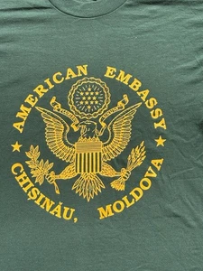Single Stitch Tee Shirt Moldava American Embassy USA Medium 1993 - Picture 1 of 7