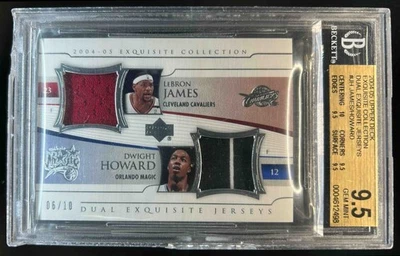 2004-05 Изысканная футболка Леброна Джеймса Дуайта Ховарда No/10 BGS 9.5 ПОВРЕЖДЕННАЯ ПЛИТА - Изображение 1 из 2